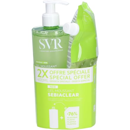 SVR Sebiaclear Schuimende Reinigingsgel 400ml + Navulling 400ml