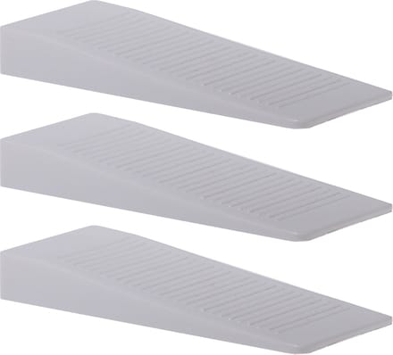 Deltafix Deurwig - 3x - wit - kunststof - 9,5 x 1,3 cm - deurstopper