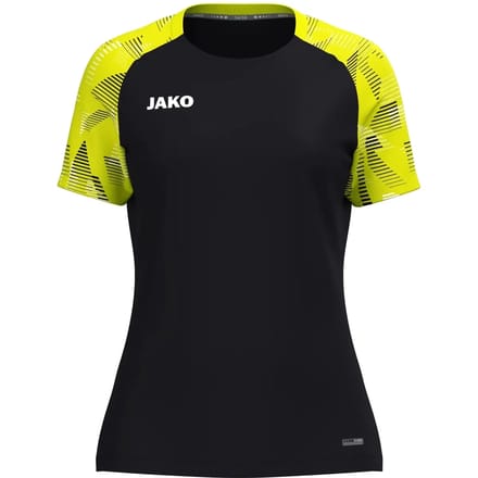 Jako Sonic T-Shirt Dames - Zwart / Fluogeel | Maat: 34/36