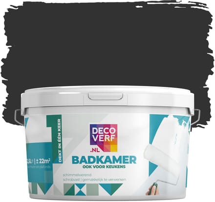Decoverf badkamerverf 2.5L nachtzwart