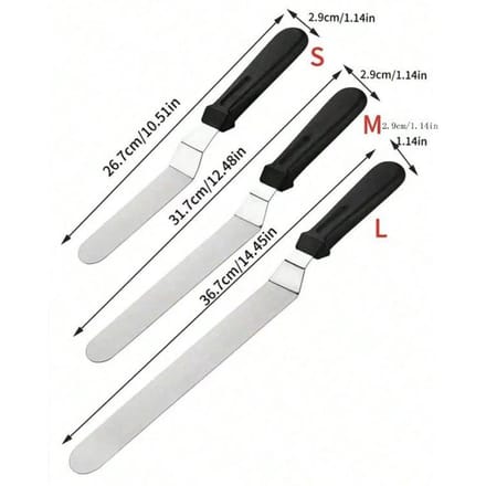 Set de spatules à gâteau, Set de spatules à glaçage en acier inoxydable pour lisser les gâteaux 1PC-l multicolore