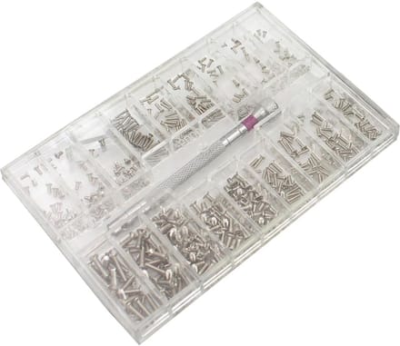 500 Stuks Microschroeven Set M1,2 M1,4 M2 Platte Kop Schroeven Brilschroeven met Schroevendraaier