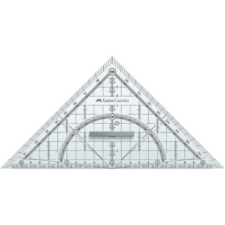 Faber-Castell meetdriehoek GRIP groot, afneembare handgreep, 220 mm hypotenuse
