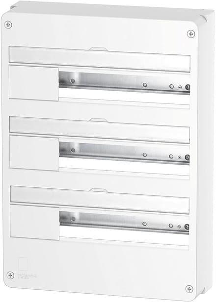 Opbouwkast Wit - Stoppenkast - Elektrische Distributie - 3 Rijen 18 Modules - 52.5x36.5x12.5 cm - Wit