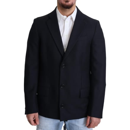 Blazer Effen Marineblauw Tailored Fit