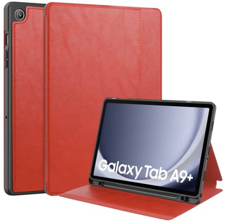 EtuiTab Clear Card Pencil - Tablethoes - Rood - Samsung Galaxy Tab A9 - 8.7 inch