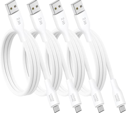 Micro usb kabel - Usb naar Micro - Oplaadkabel - 4 stuks - 2 meter - Wit