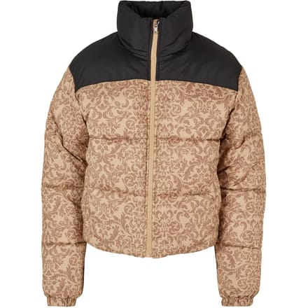 Urban Classics - Ladies AOP Retro Gewatteerd jack - M - Beige