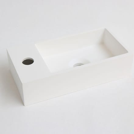 INK Versus Fontein - 36x18x9cm - wasbak links - 1 kraangat - polystone wit mat