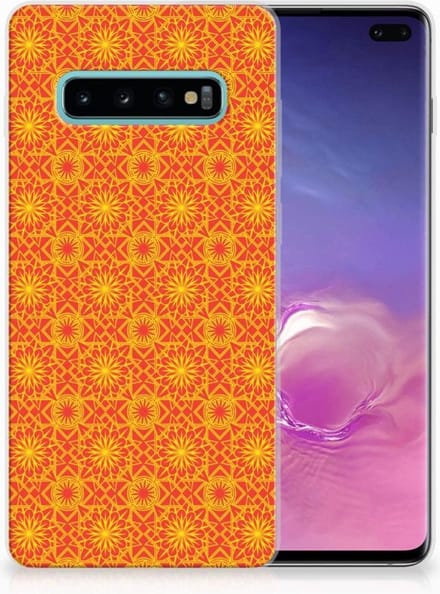 Samsung Galaxy S10 Plus TPU bumper Batik Oranje