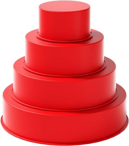 Siliconen cakevormen - Bakvorm set - Zelf bakken - Hittebestendig materiaal - 4 maten - Rood