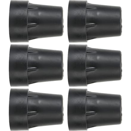 6 stuks Wandelstok Onderkant Pads Antislip Wandelstokken Eindkap Tip Accessoire black