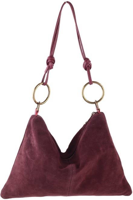 Giuliano lederen suede schoudertas Eveis - Made in Italy - Dames - Suede - Bordeaux
