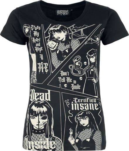 Heartless Certified Insane Dames T-shirt - zwart - S