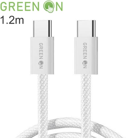 GREEN ON Gevlochten USB-C naar USB-C Kabel 1.2 Meter • 60W