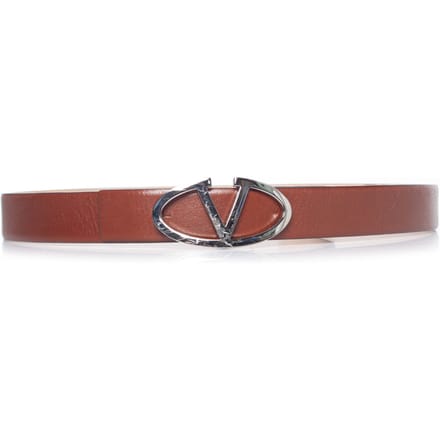 Valentino Garavani Bruine leren V-gesp riem