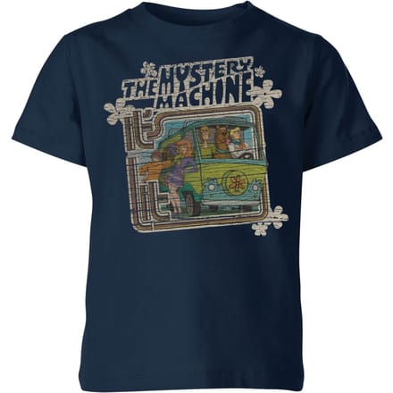 Scooby Doo Mystery Machine Psychedelic Kids' T-Shirt - Navy - 122/128 (7-8 jaar)