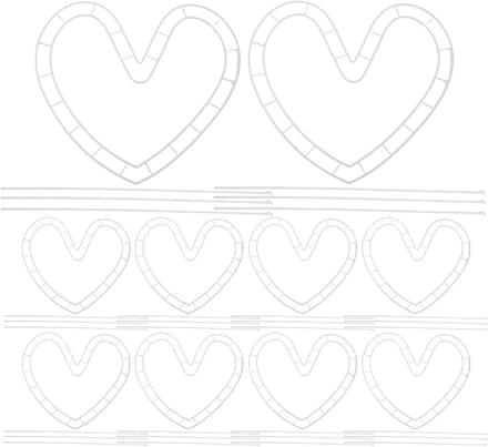 Bloemstukken Houder - Bloemen Frame - Bloemen Schikken - Hartvormig Ontwerp - 10 Sets - Wit