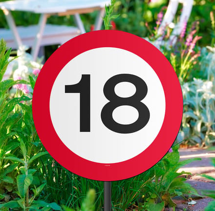 18 Jaar Verkeersbord Tuinbord