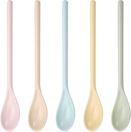 Kleurrijke Eierscheppen - Set van 5 Herbruikbare Plastic Lepels voor Koffie, Dranken en Eieren