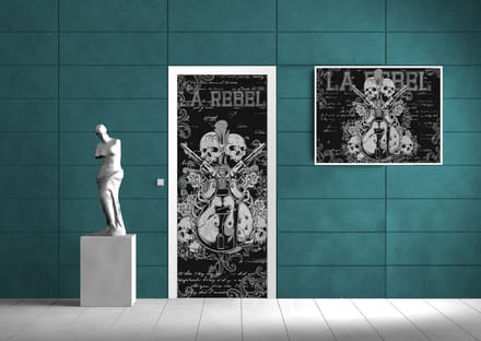 Rock Guitar Skull Guns Photo Wallcovering