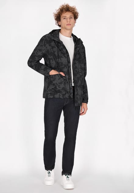Schmuddelwedda Anorak Heren Donkergrijs zwart camouflage