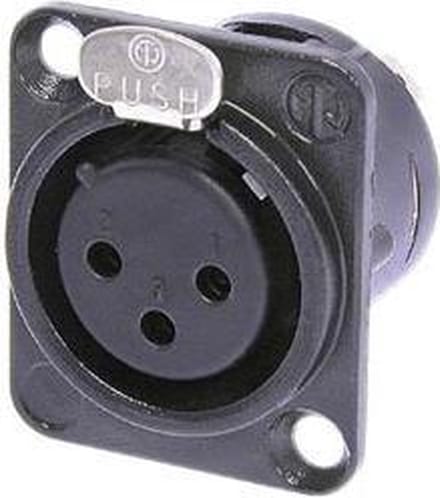Neutrik - Neutrik - Xlr Chassisdeel, 3-Polig Vrouwelijk, Verguld, Zwart, D-Formaat (NC3FD-LX-B)