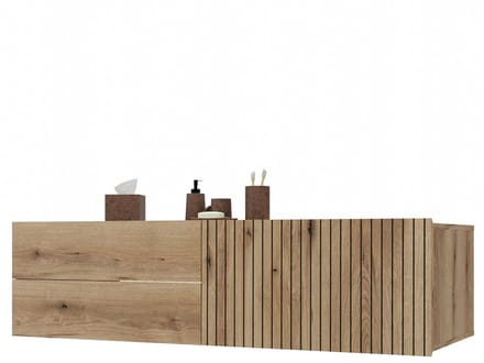 Badkamerkast TIGO 1D2S met 1 deur & 2 lades - Modern & functioneel | Kleur: Evoke Eiken