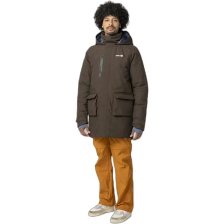 agu Defender Winterregenjas Heren Waterdicht - Ground Coffee - Waterkolom 13.000 mm - Capuchon past over een helm - PFAS-vrije DWR-coating