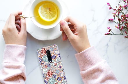 OnePlus 7 Pro TPU Siliconen Hoesje Tiles Color