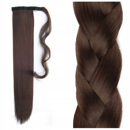 55 cm paardenstaartverlenging - steil, lang synthetisch haar met klittenband