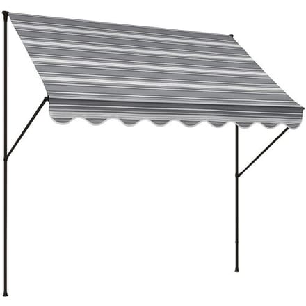 ANGERER Klemluifel (grijs-crème gestreept, 250 cm breit)
