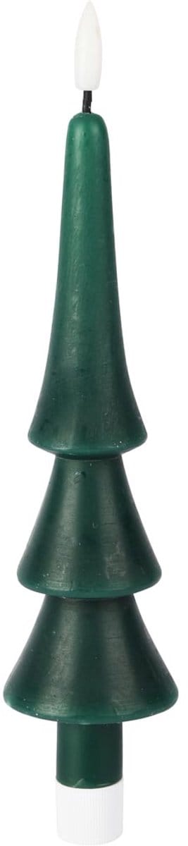 Dekoratief | Kaars 'Tree', groen, LED, 5x5x22cm | A255937