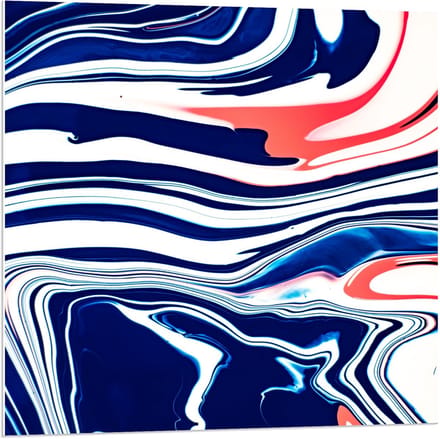Forex - Blauw/Witte Vlekken - 80x80cm Foto op Forex