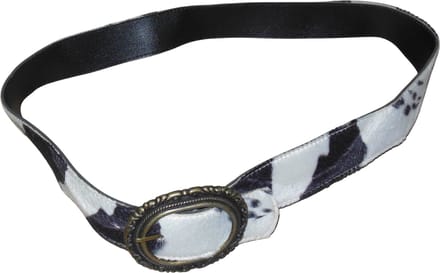 Dames riem met vacht-patroon zwart-wit