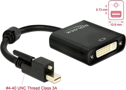 Delock 62639 Mini-displayport / DVI Adapter [1x Mini-DisplayPort stekker - 1x DVI] Meerdere kleuren 0.25 m