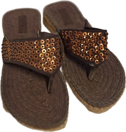O'NEILL-SPARK-ESPADRILLE SLIPPER-COFFEE/GLITTER-SIZE 39