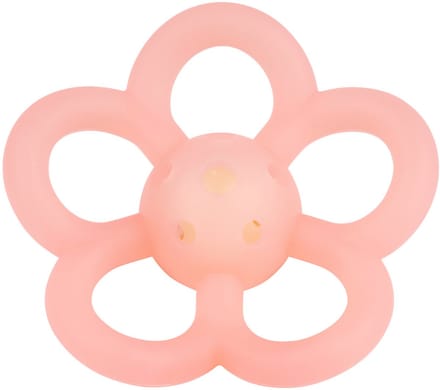 Nattou Silicone Rammelaar - Baby Speelgoed Bloem - 10 cm - Roze