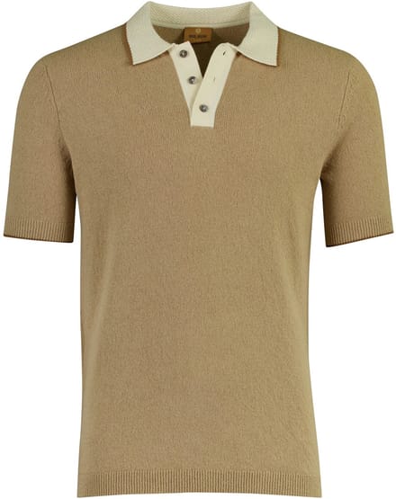 Poloshirt beige Mos Mosh stretch normale fit