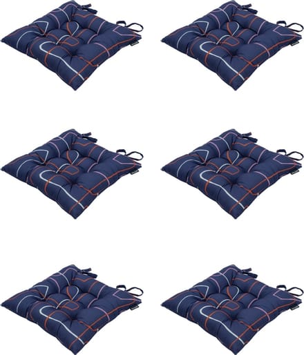Madison - Zitkussen - Universeel - 6 stuks - 46 x 46 cm - Joah Indigo - Tuin - Toscane