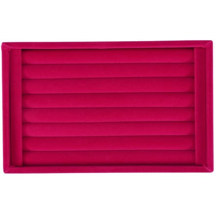 Ring Display Tray Sleuf Mode Sieraden Organizer Houder Koffer Doos Vitrine Roze