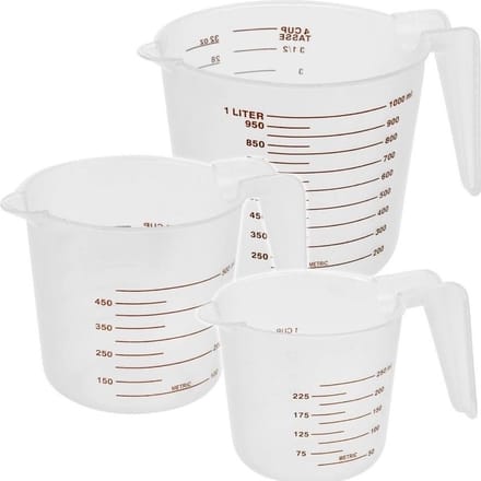 Keuken artikelen maatbekers set van 3 stuks 250-500-1000 ML