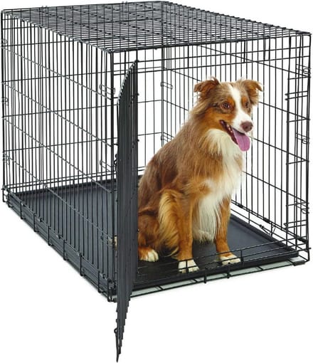 Grote opvouwbare hondenkrat met dubbele deur – 42 l x 28 B x 70 cm