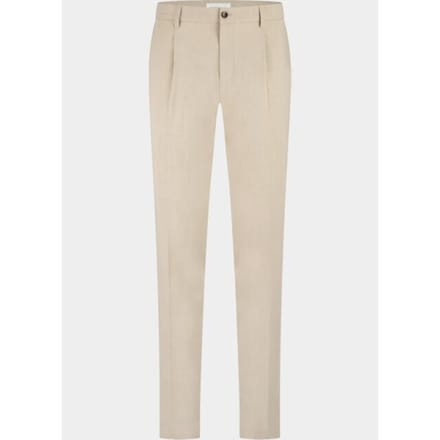 Pantalon Born With Appetite slim fit bandplooi beige