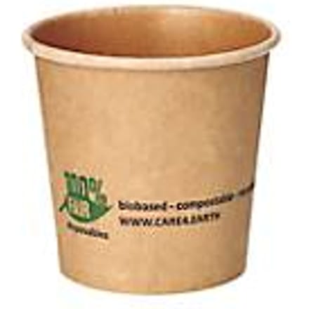 Pure Papstar snack potjes, 90 ml, Ø 60 x 58 mm, composteerbaar, karton, bruin, 50 stuks