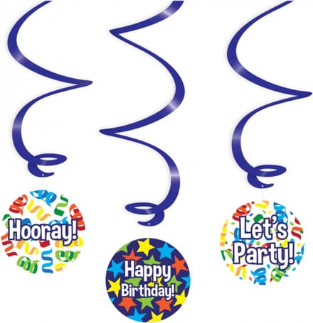 Swirl decorations - Happy birthday cartoon