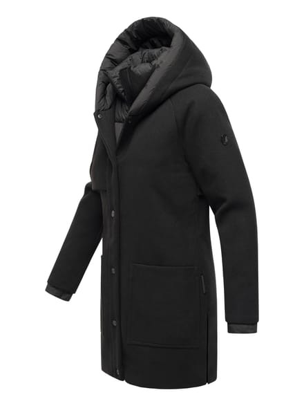 Navahoo Flauschwunder dames wintermantel met afneembare kraag