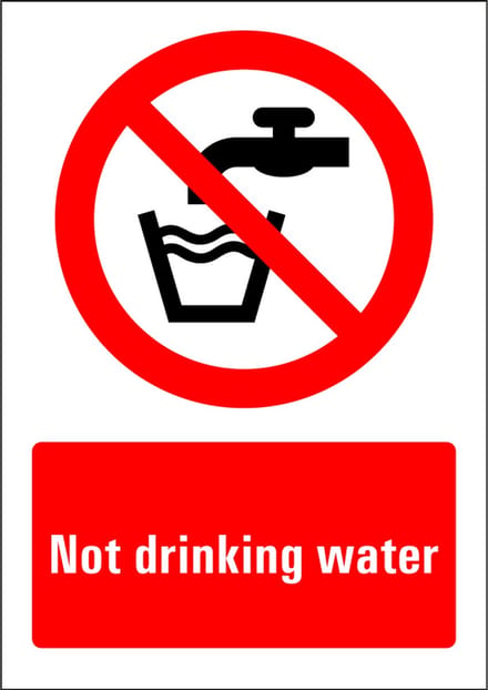 Not drinking water bord - kunststof 210 x 297 mm