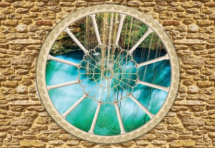 Fotobehang Stone Wall Nature | PANORAMIC - 250cm x 104cm | 130g/m2 Vlies