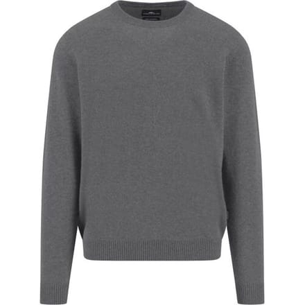 Fynch-Hatton Trui O-Neck Solid Color Cashmere Steel / male